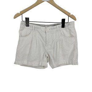 L.O.G.G. By H&M linen blend costal shorts 8 white pleated pockets